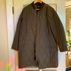 🟢 Madewell Austwell Quilted Coat in Olive 🟢